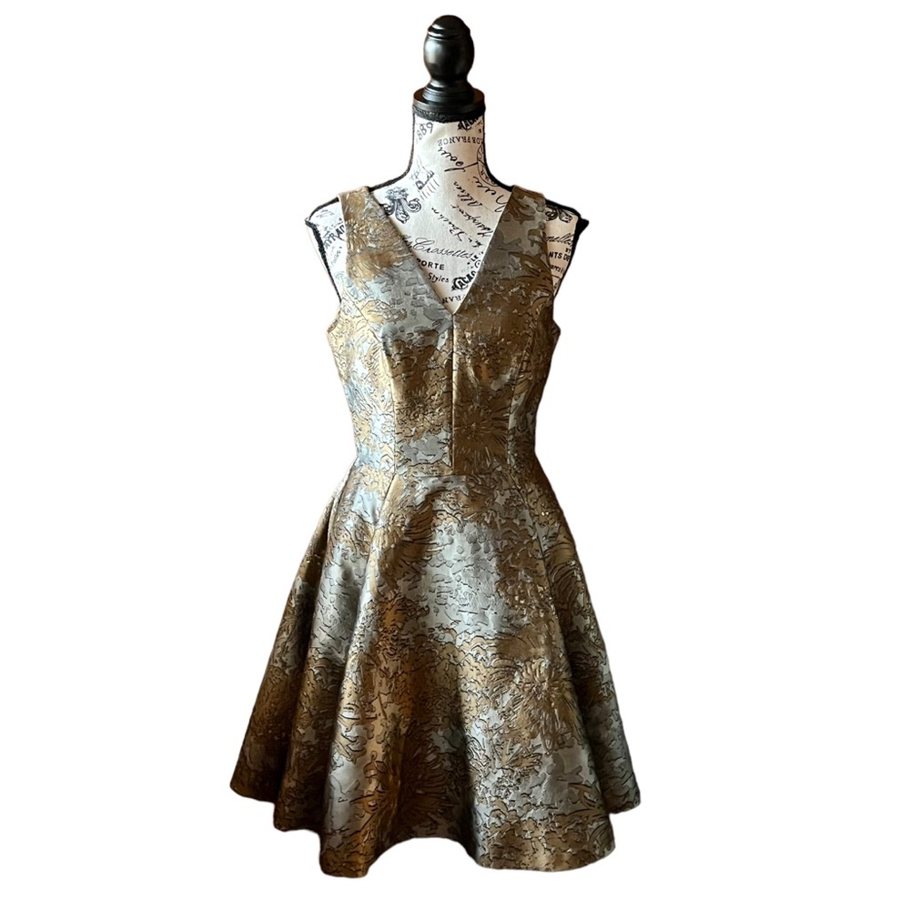 Elegant Gold and Silver Women's Dress